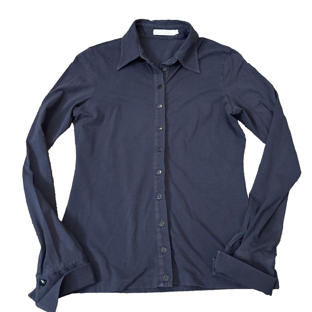 ANNE FONTAINE BLUE NUAGE  Button SHIRT - Pima Cotton Stretch IT 40 (SMALL)
